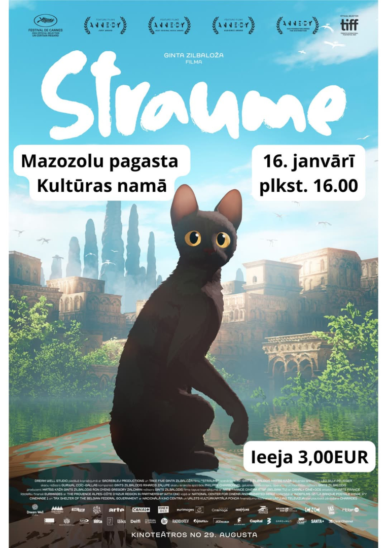 Animācijas filma Straume Mazozolu tautas namā 16.janvārī pl.16.00