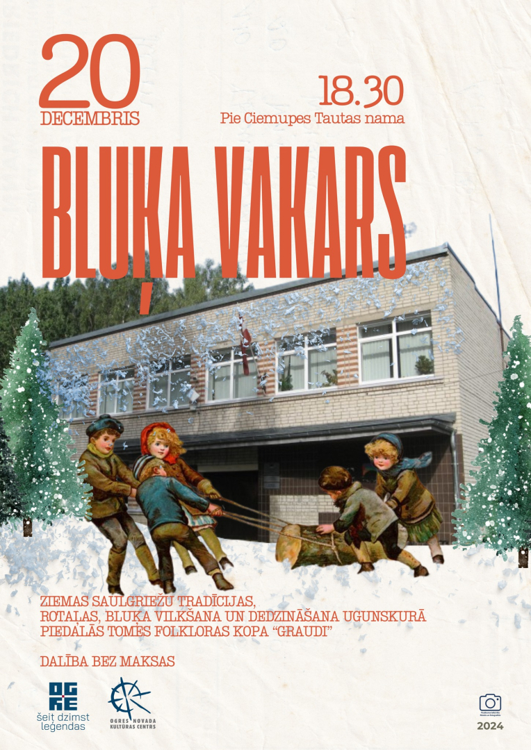 Bluķa vakars Ciemupē 20. decembrī pl. 18.30 ar folkrolas kopu Graudi