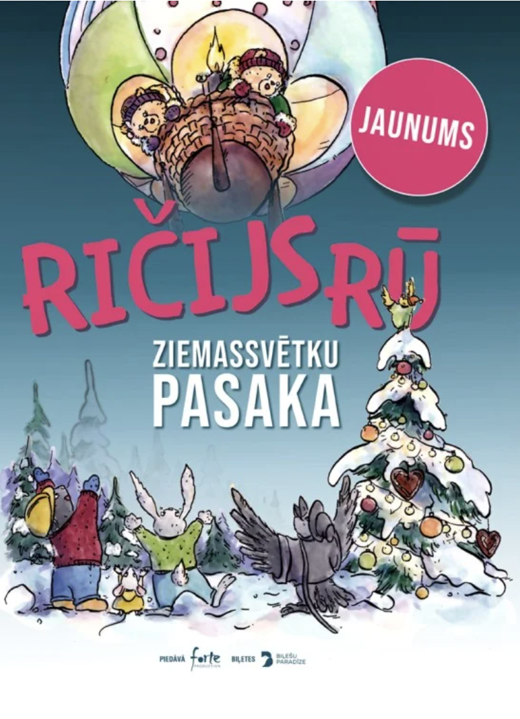 Izrāde bērniem Ričijs Rū Ziemassvētku pasaka Ogres novada Kultūras centrā 29.decembrī pl.11.00