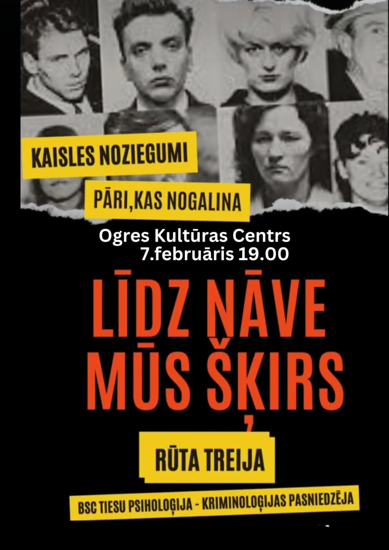 Lekcija par attiecībām "Līdz nāve mūs šķirs" 7.februārī Ogres novada kultūras centrā no plkst. 19.00 līdz 22.00