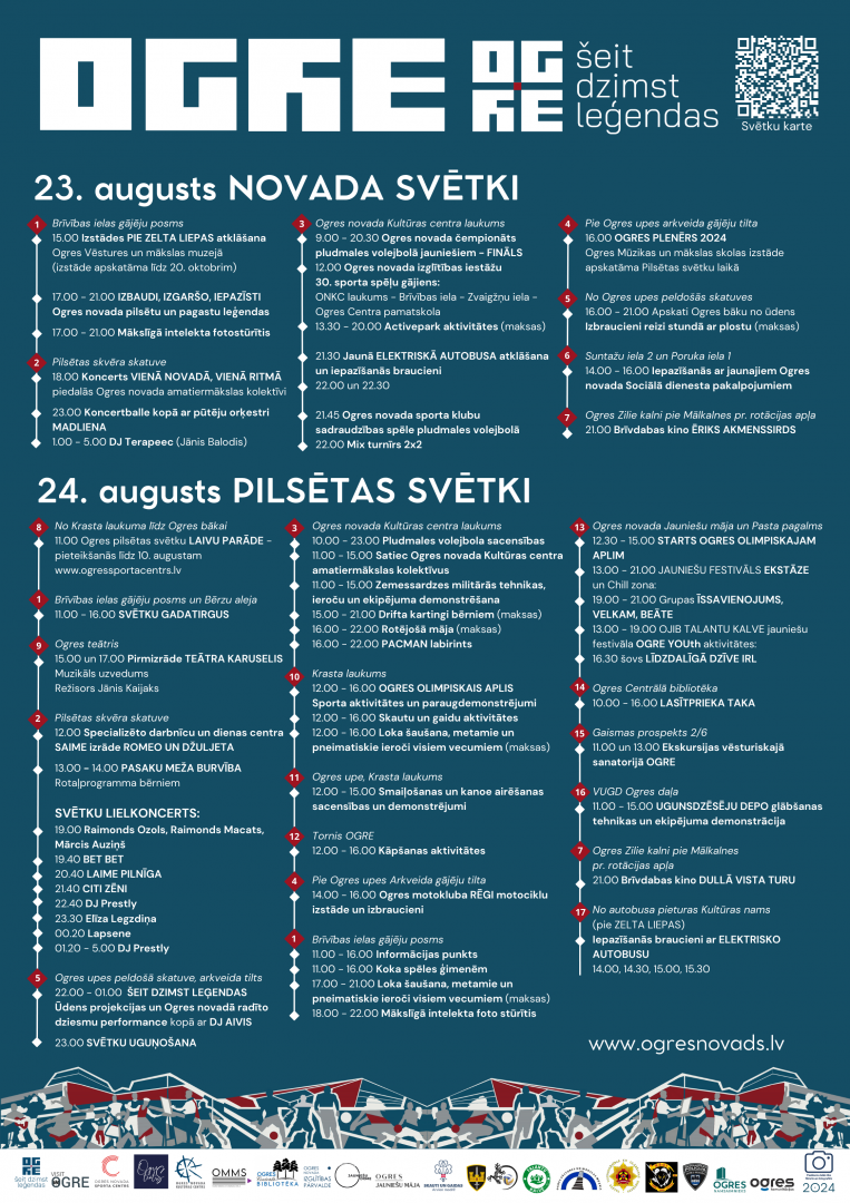 OGRES PILSĒTAS UN NOVADA SVĒTKU PROGRAMMA 08.2024