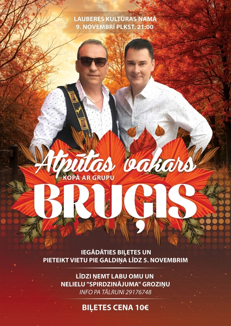 Atpūtas vakars Lauberē a grupu Bruģis 09.11.2024.