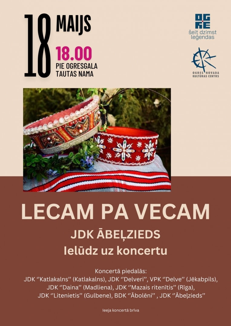  JDK ĀBEĻZIEDS Ielūdz uz koncertu LECAM PA VECAM Ogresgalā 18.05.2024.