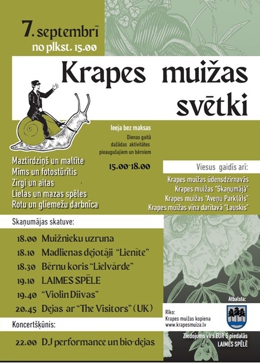 Krapes muižas svētki 2024, pasākuma programma 07.09.2024.