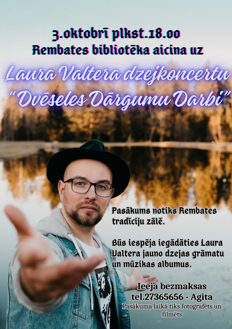 Laura Valtera dzejkoncerts "Dvēseles Dārgumu darbi" Rembatē 03.10.2024.