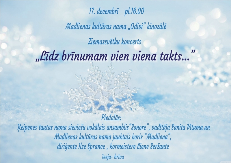 Ziemassvētku koncerts Madliena 16.12.2023 plakāts