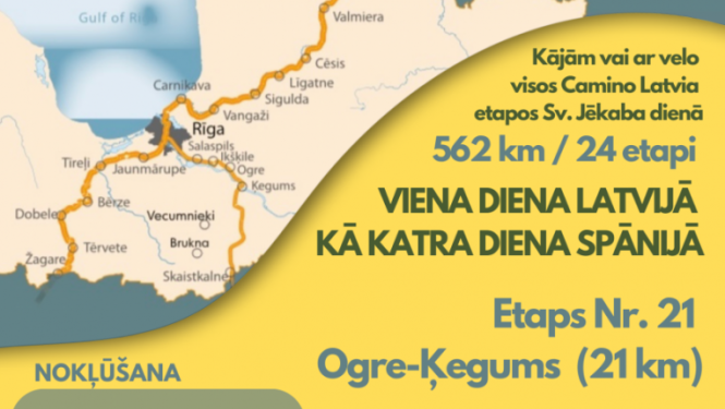 Camino Latvija  vienas dienas pārgājiens etapā Ogre-Ķegums 27.07.2024.