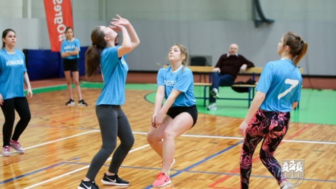 Ogres un Lielvārdes novada skolēni sacenšas volejbolā