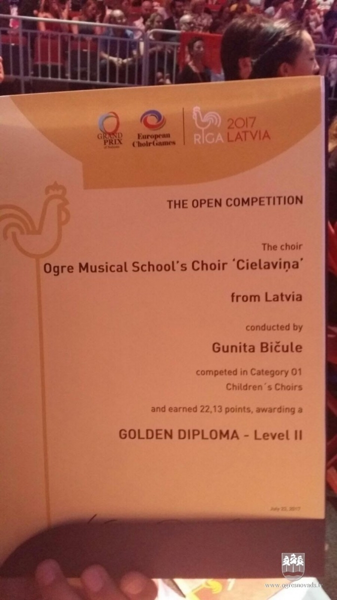 Mūzikas skolas koris izcīna zelta medaļu Eiropas koru olimpiādē