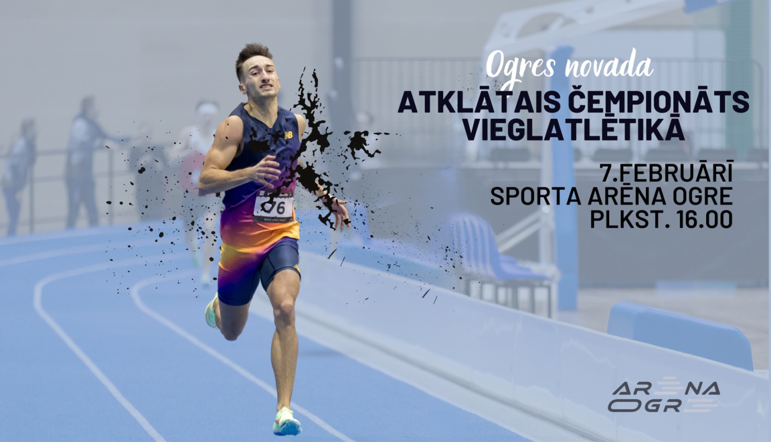 Ogres novada atklātais čempionāts vieglatlētikā 7.februārī pl.16.00 Sporta Arēnā Ogre