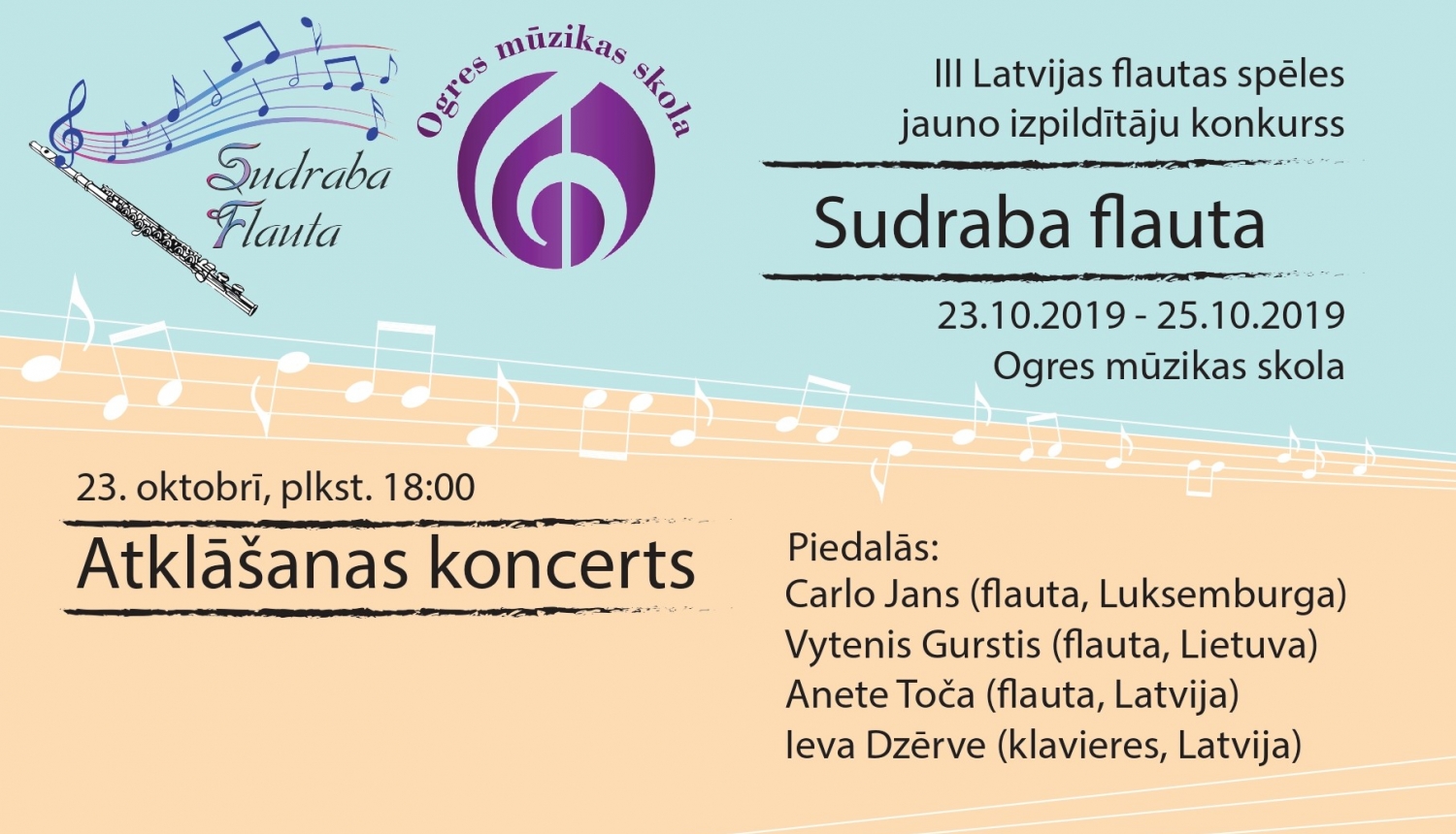 Ogres Mūzikas skolā pulcēsies Latvijas labākie jaunie flautisti