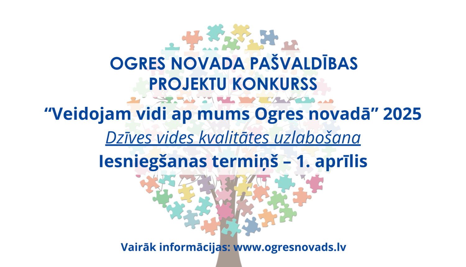 Ogres novada pašvaldības projektu konkurss "Veidojam vidi ap mums Ogres novadā" 2025